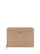 TORY BURCH - Charlie Quilted Zip Wallet - Beige - LIDIASHOPPING® - Official Website