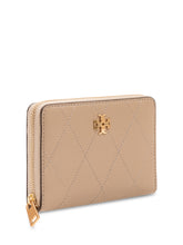 TORY BURCH - Charlie Quilted Zip Wallet - Beige - LIDIASHOPPING® - Official Website