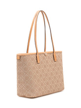 TORY BURCH - Tote con Motivo Monogram - Beige - LIDIASHOPPING® - Official Website