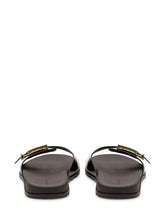 TORY BURCH - Mellow Buckle Slide with Logo - Black - LIDIASHOPPING® - Official Website