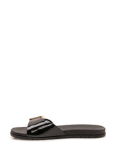 TORY BURCH - Mellow Buckle Slide with Logo - Black - LIDIASHOPPING® - Official Website