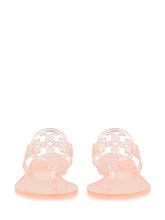 TORY BURCH - Miller Jelly Sandal with Logo - Pink - LIDIASHOPPING® - Official Website