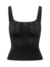 J.W. ANDERSON - Top Pointelle con Fiocco - Nero - LIDIASHOPPING® - Official Website