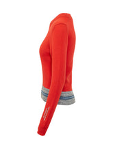 J.W. ANDERSON - Maglia con Scollo a V e Bordo a Contrasto - Rosso - LIDIASHOPPING® - Official Website