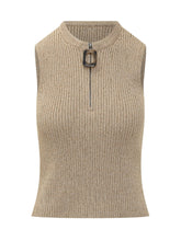 J.W. ANDERSON - Top Smanicato a Coste con Zip - Oro - LIDIASHOPPING® - Official Website