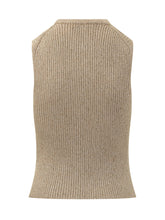 J.W. ANDERSON - Top Smanicato a Coste con Zip - Oro - LIDIASHOPPING® - Official Website