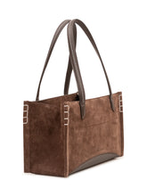 J.W. ANDERSON - Borsa Elongated Loafer Cabas con Impunture a Contr - Marrone - LIDIASHOPPING® - Official Website