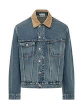 J.W. ANDERSON - Jacket with Ribbed Collar and Applied Pockets - Blue - LIDIASHOPPING® - Official Website