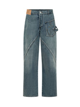 J.W. ANDERSON - Jeans Workwear a Gamba Ampia con Tasca Applicata - Blu - LIDIASHOPPING® - Official Website
