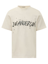 J.W. ANDERSON - T-shirt Circular con Logo Frontale - Bianco - LIDIASHOPPING® - Official Website