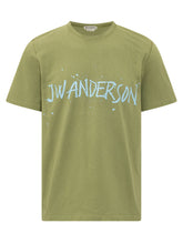 J.W. ANDERSON - T-shirt Circular con Logo Frontale - Verde - LIDIASHOPPING® - Official Website