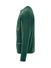 J.W. ANDERSON - Pullover con Ricamo Frontale e Profili Ondulati - Verde - LIDIASHOPPING® - Official Website