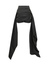 THE ATTICO - Minigonna con Pannelli Drappeggiati - Nero - LIDIASHOPPING® - Official Website