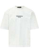 DSQUARED2 - T-shirt Loose Fit con Stampa Logo - Bianco - LIDIASHOPPING® - Official Website