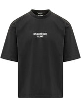 DSQUARED2 - T-shirt Loose Fit con Stampa Logo - Nero - LIDIASHOPPING® - Official Website
