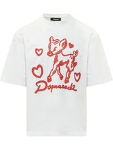 DSQUARED2 - T-shirt Loose Fit con Grafica - Bianco - LIDIASHOPPING® - Official Website