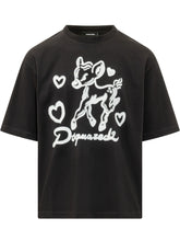 DSQUARED2 - T-shirt Loose Fit con Grafica - Nero - LIDIASHOPPING® - Official Website