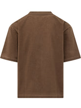 DSQUARED2 - T-shirt con Ricamo Logo Sul Petto - Marrone - LIDIASHOPPING® - Official Website