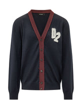 DSQUARED2 - Cardigan con Bordo a Contrasto - Blu - LIDIASHOPPING® - Official Website