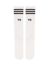 Y-3 - Calzini Alti con Righe e Logo - Bianco - LIDIASHOPPING® - Official Website
