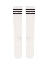Y-3 - Calzini Alti con Righe e Logo - Bianco - LIDIASHOPPING® - Official Website