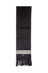 Y-3 - Scarf with Fringes And Stripes - Black - LIDIASHOPPING® - Official Website