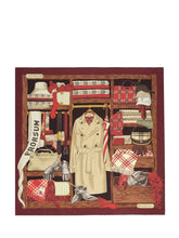 BURBERRY - Foulard Heritage Knight con Stampa Figurativa - Rosso - LIDIASHOPPING® - Official Website