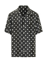 DOLCE & GABBANA - Camicia a Maniche Corte con Stampa Geometrica e Cintura - Nero - LIDIASHOPPING® - Official Website