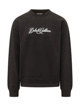 DOLCE & GABBANA - Felpa Girocollo con Tasca Frontale - Nero - LIDIASHOPPING® - Official Website