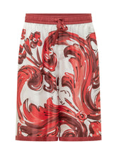DOLCE & GABBANA - Shorts con Stampa Ornamentale - Rosso - LIDIASHOPPING® - Official Website