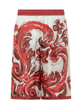 DOLCE & GABBANA - Shorts con Stampa Ornamentale - Rosso - LIDIASHOPPING® - Official Website
