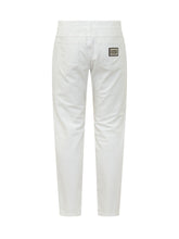 DOLCE & GABBANA - Pantaloni a Cinque Tasche con Strappo - Bianco - LIDIASHOPPING® - Official Website