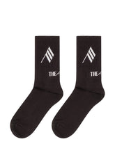 THE ATTICO - Calzini a Coste con Logo - Nero - LIDIASHOPPING® - Official Website