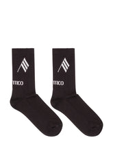 THE ATTICO - Calzini a Coste con Logo - Nero - LIDIASHOPPING® - Official Website