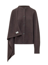 THE ATTICO - Cardigan with Draped Panel - Brown - LIDIASHOPPING® - Official Website