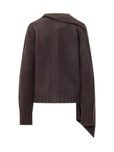 THE ATTICO - Cardigan with Draped Panel - Brown - LIDIASHOPPING® - Official Website