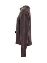 THE ATTICO - Cardigan with Draped Panel - Brown - LIDIASHOPPING® - Official Website