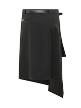 THE ATTICO - Gonna Midi Drappeggiata con Cintura - Nero - LIDIASHOPPING® - Official Website