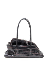 THE ATTICO - La Passeggiata Small Bag with Crocodile Pattern - Brown - LIDIASHOPPING® - Official Website