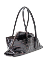 THE ATTICO - La Passeggiata Small Bag with Crocodile Pattern - Brown - LIDIASHOPPING® - Official Website