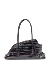THE ATTICO - La Passeggiata Small Bag with Crocodile Pattern - Brown - LIDIASHOPPING® - Official Website