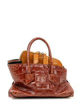 THE ATTICO - La Passeggiata Mini Bag with Crocodile Pattern - Brown - LIDIASHOPPING® - Official Website
