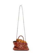 THE ATTICO - La Passeggiata Mini Bag with Crocodile Pattern - Brown - LIDIASHOPPING® - Official Website