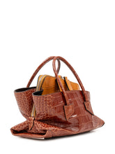 THE ATTICO - La Passeggiata Mini Bag with Crocodile Pattern - Brown - LIDIASHOPPING® - Official Website