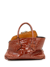 THE ATTICO - La Passeggiata Mini Bag with Crocodile Pattern - Brown - LIDIASHOPPING® - Official Website