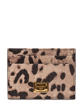 DOLCE & GABBANA - Portacarte con Placca Logo e Stampa Animalier - Marrone - LIDIASHOPPING® - Official Website