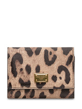 DOLCE & GABBANA - Portafoglio con Placca Logo Stampa Animalier - Marrone - LIDIASHOPPING® - Official Website