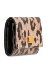 DOLCE & GABBANA - Portafoglio con Placca Logo Stampa Animalier - Marrone - LIDIASHOPPING® - Official Website