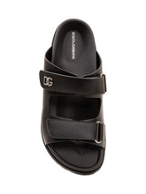 DOLCE & GABBANA - Sandalo Slide con Doppia Fascia - Nero - LIDIASHOPPING® - Official Website