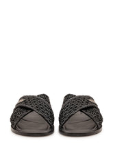 DOLCE & GABBANA - Sandali Flat con Fasce Intrecciate - Nero - LIDIASHOPPING® - Official Website